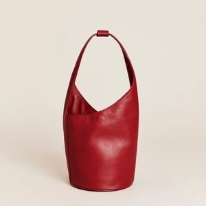 Reformation small Silvana red bucket bag